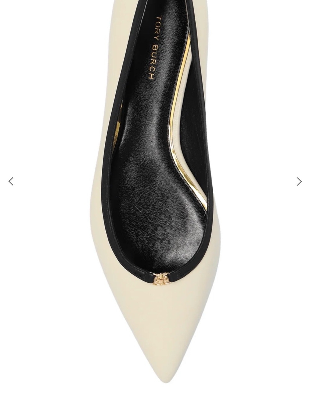 Tory Burch Cream double t buckle flat light cream